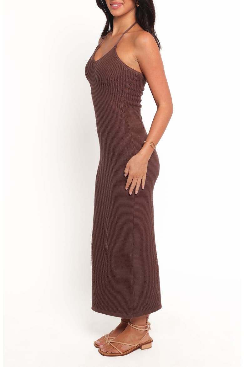 Darya Cotton Blend Halter Sweater Dress, Alternate, color, COCOA