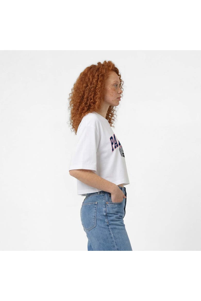 Women's Champion  White New England Patriots Boyfriend Cropped T-Shirt, Alternate, color, White