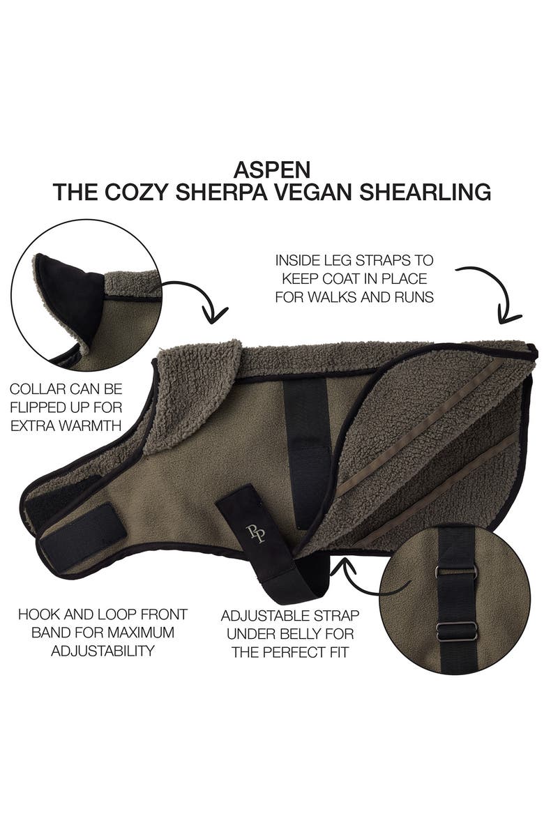 Aspen Cozy Sherpa Pet Vest, Alternate, color, OLIVE