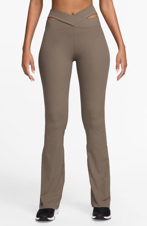 Zenvy Dri-FIT Cutout High Waist Flare Rib Leggings