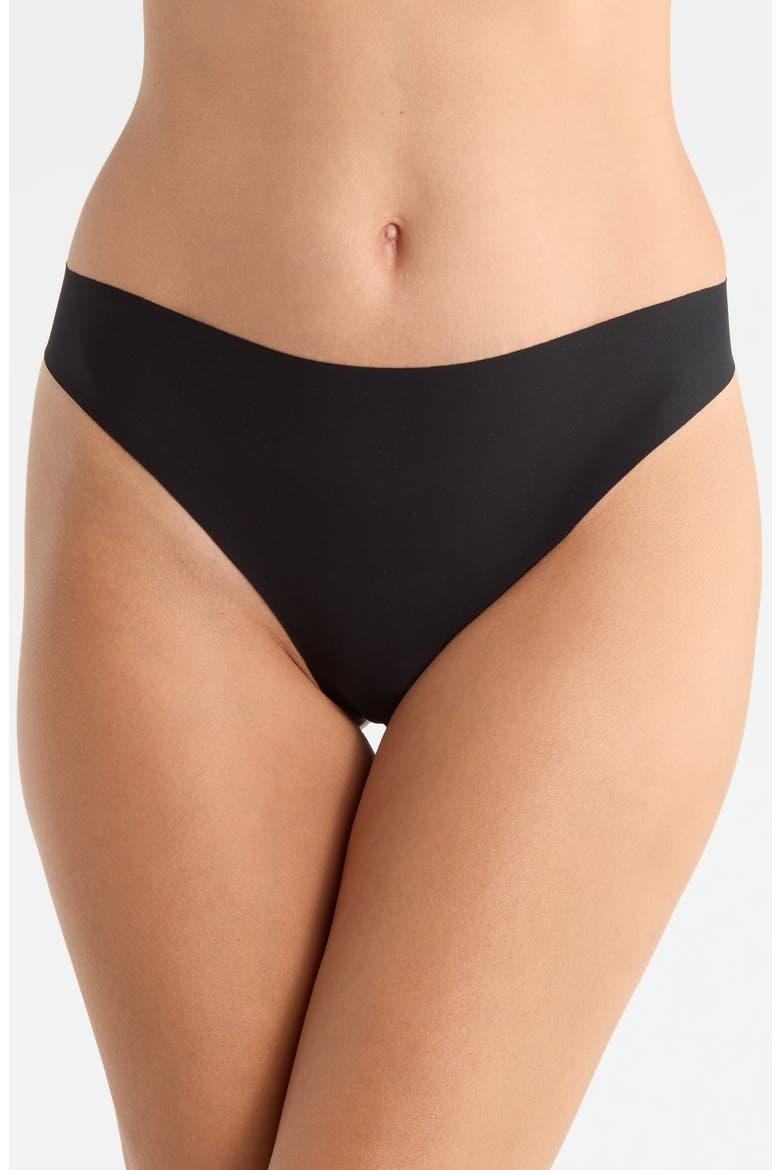 Invisible Edge Assorted 3-Pack Thongs, Alternate, color, BLACK- TAN MULTI