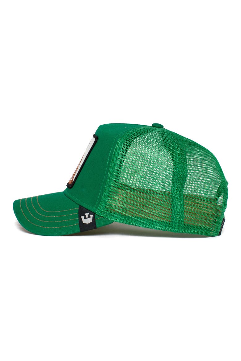 The Giraffe Embroidered Patch Trucker Hat, Alternate, color, GREEN
