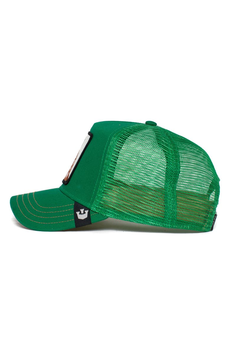 Goorin Bros. The Giraffe Embroidered Patch Trucker Hat, Alternate, color, Green