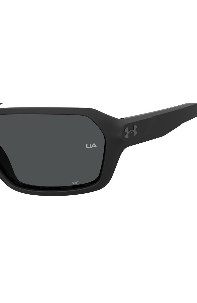 Under Armour Recon 64mm Sport Sunglasses, Alternate, color, Matte Black / Grey Oleophobic