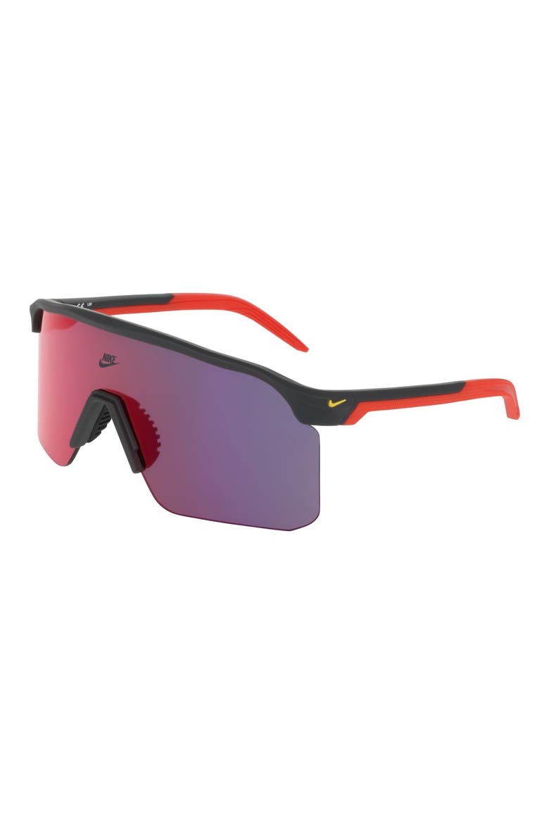 Expedition 61mm Shield Sunglasses, Alternate, color, MATTE DARK SMOKE GREY / RED