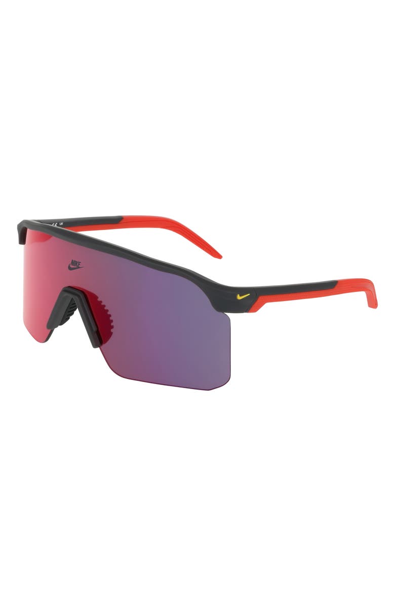 Nike Expedition 61mm Shield Sunglasses, Alternate, color, Matte Dark Smoke Grey / Red