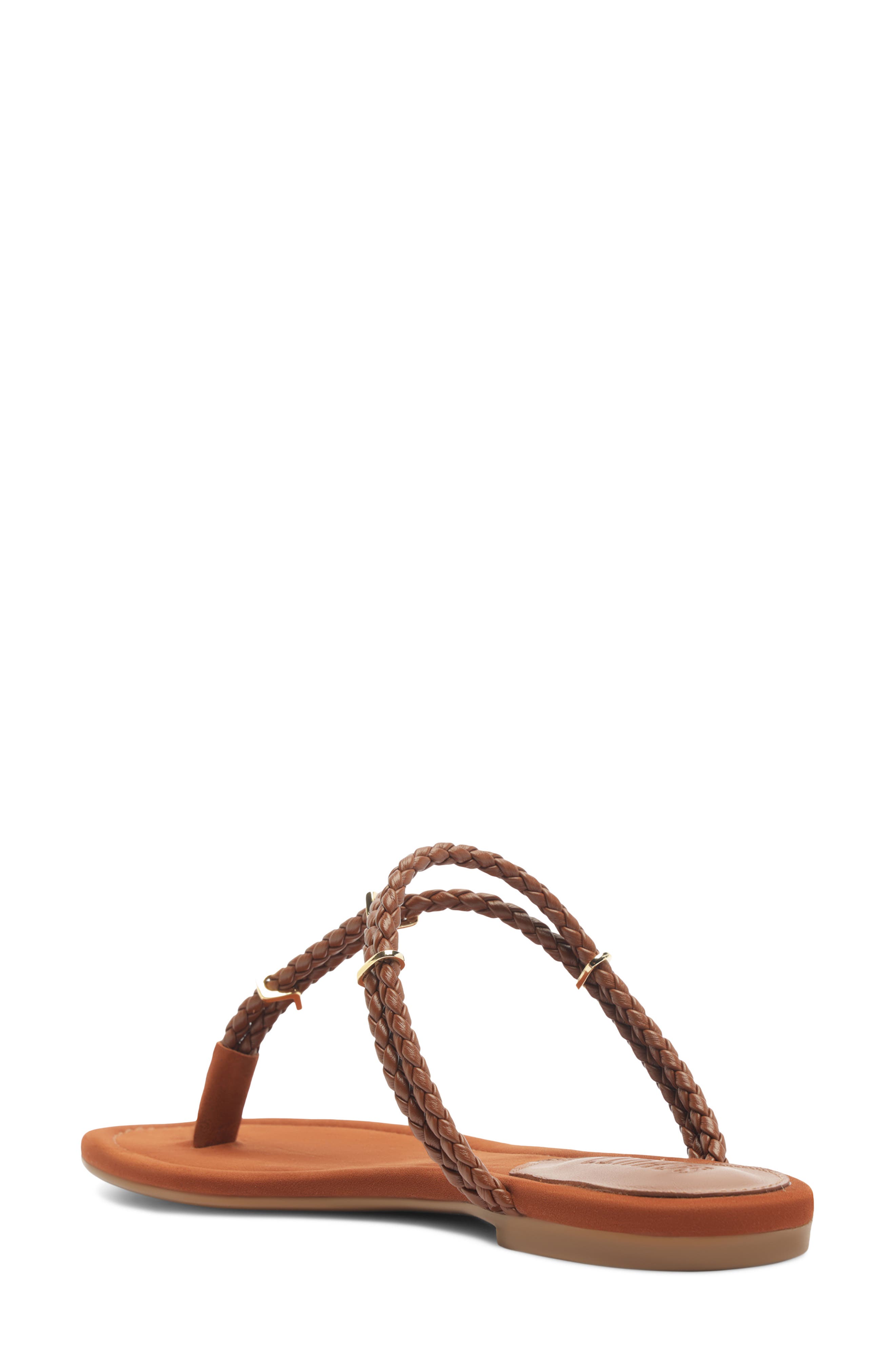 Schutz Cordelia Braided Strap Sandal, Alternate, color, Cognac