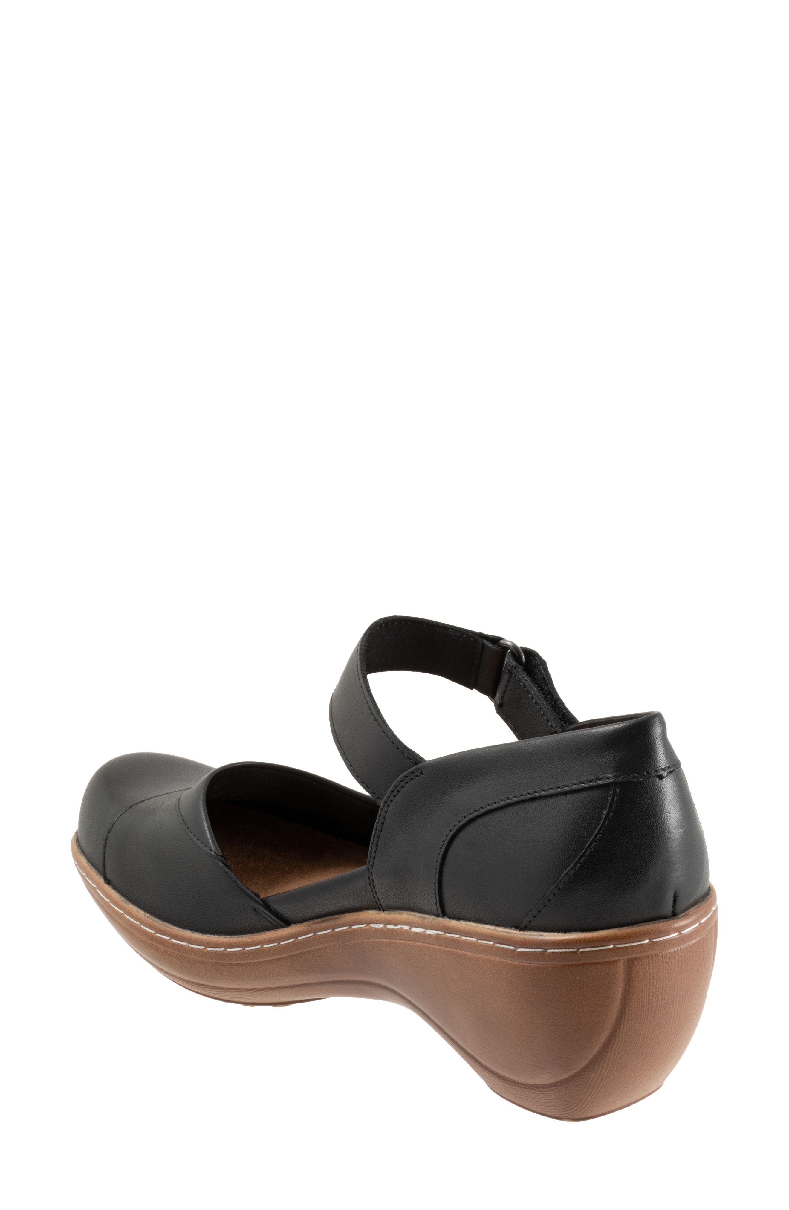 SoftWalk<sup>®</sup> Miri Ankle Strap Platform Wedge Clog, Alternate, color, Black