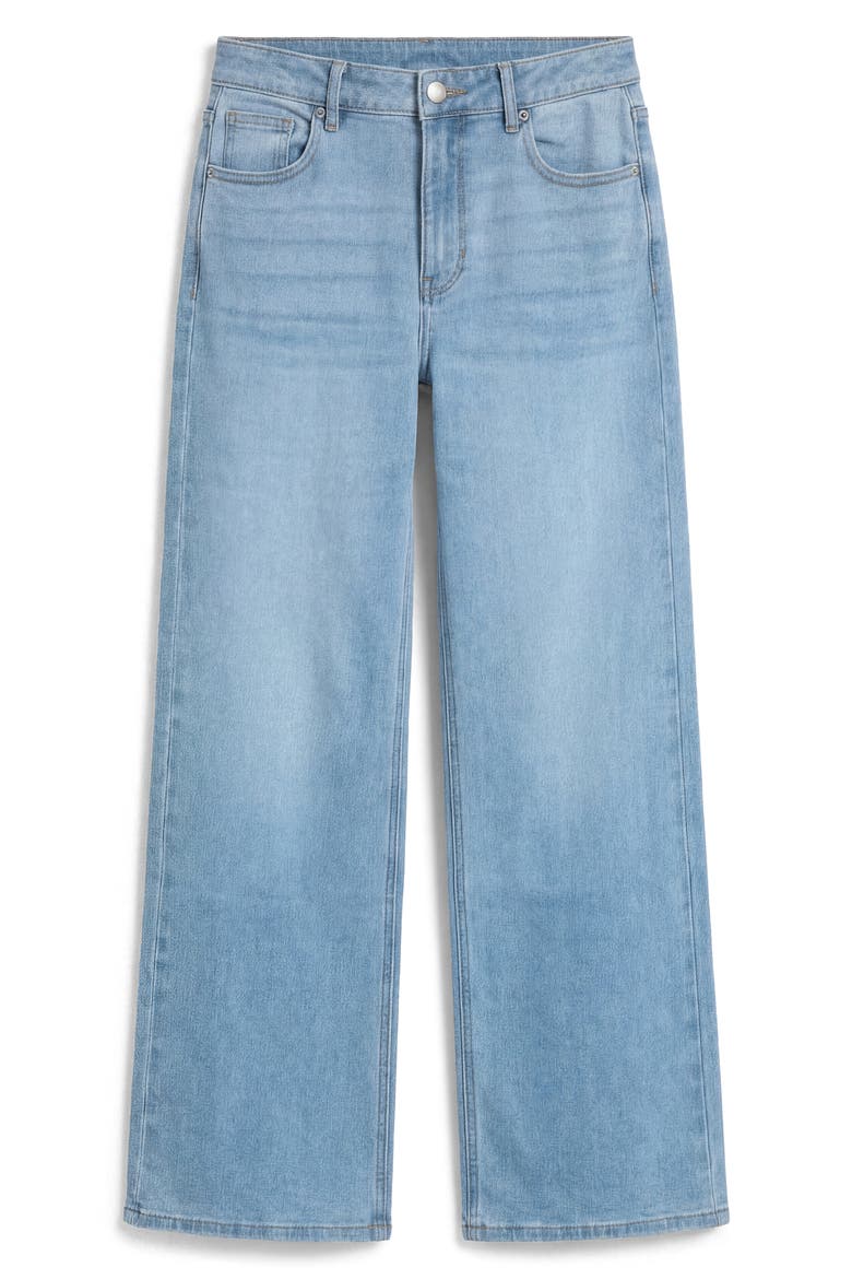 Ekara Mid Rise Slim Wide Leg Jeans, Alternate, color, LIGHT WASH