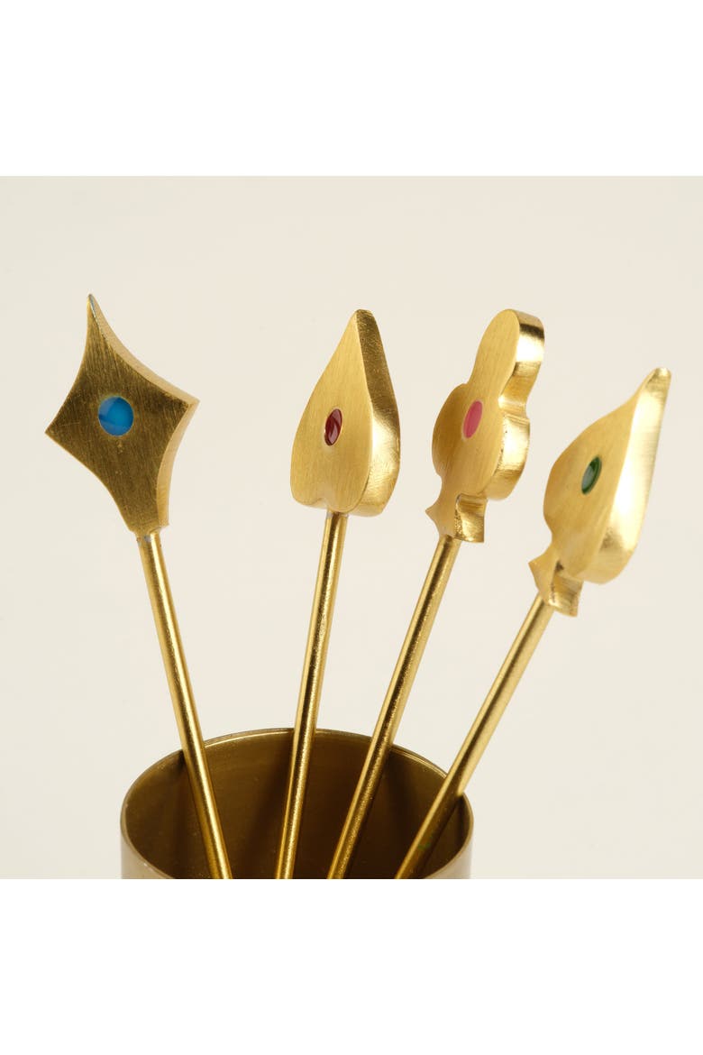 Tanda Steel Cocktail Sticks Entertaining Essential, Alternate, color, Metallic Gold