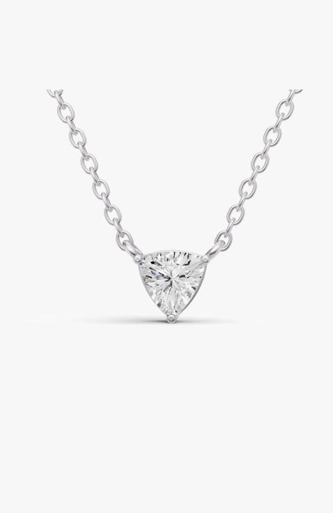 14K Gold 0.75 ct Lab Grown Trillion Shape Diamond Pendant