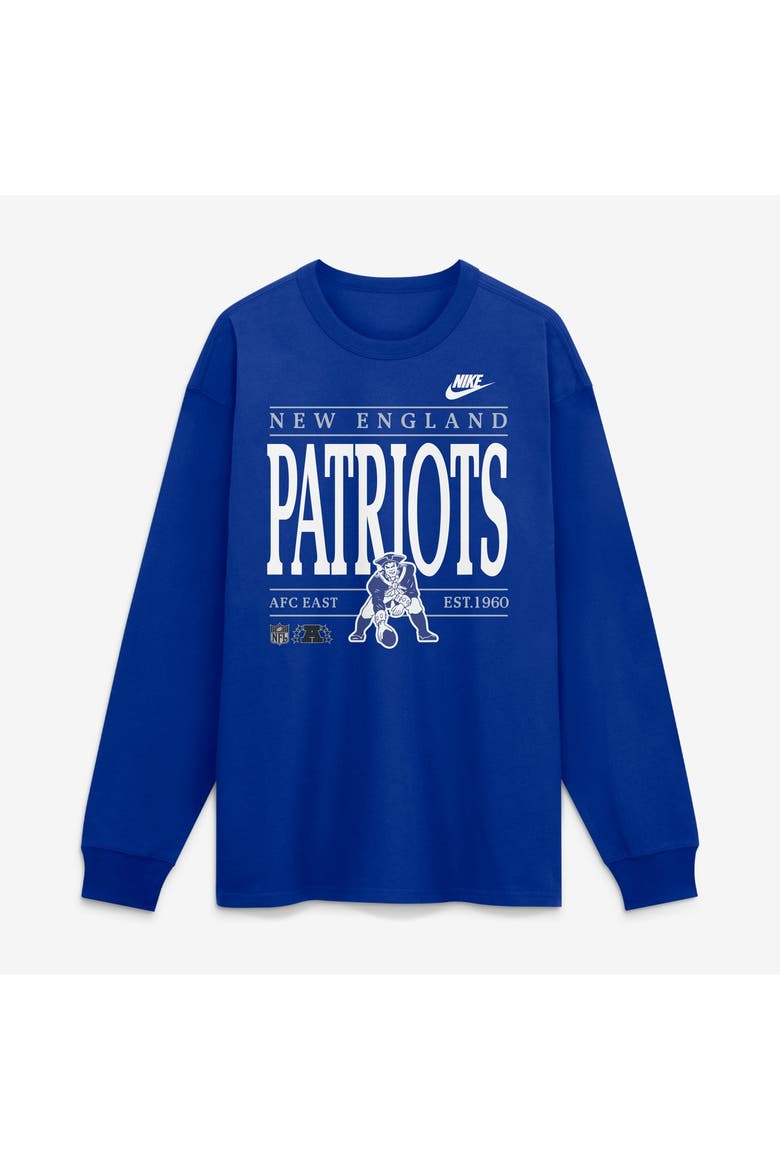 Men's Nike Royal New England Patriots Red Zone Long Sleeve Max90 T-Shirt, Main, color, Royal
