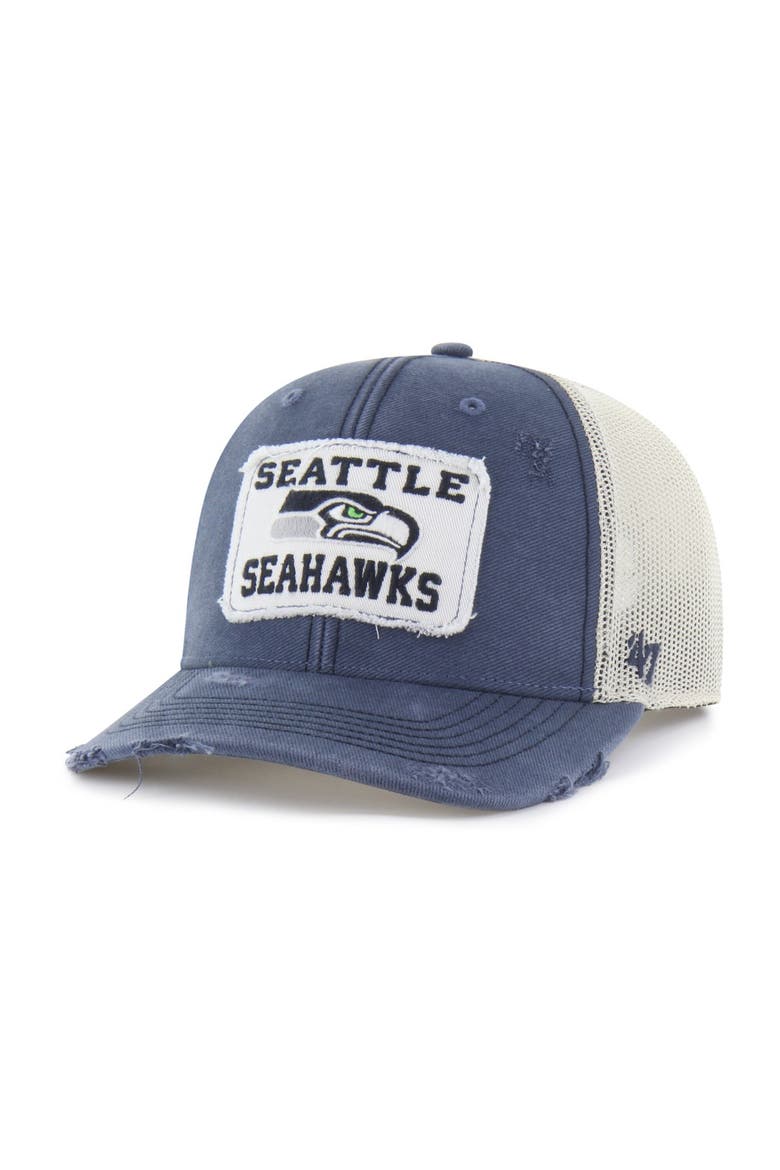 Men's '47 Navy Seattle Seahawks Egremont Well-Worn Adjustable Trucker Hat, Main, color, Navy