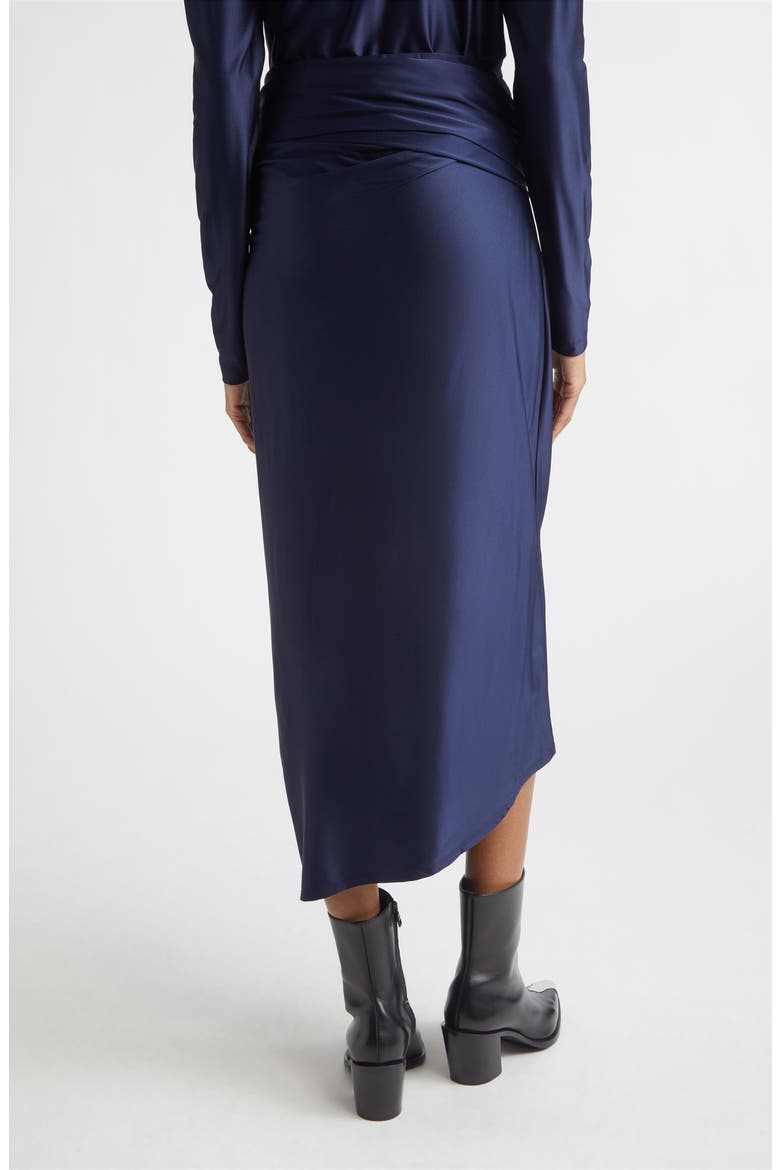 Pierced Asymmetric Jersey Midi Skirt, Alternate, color, DEEP NAVY
