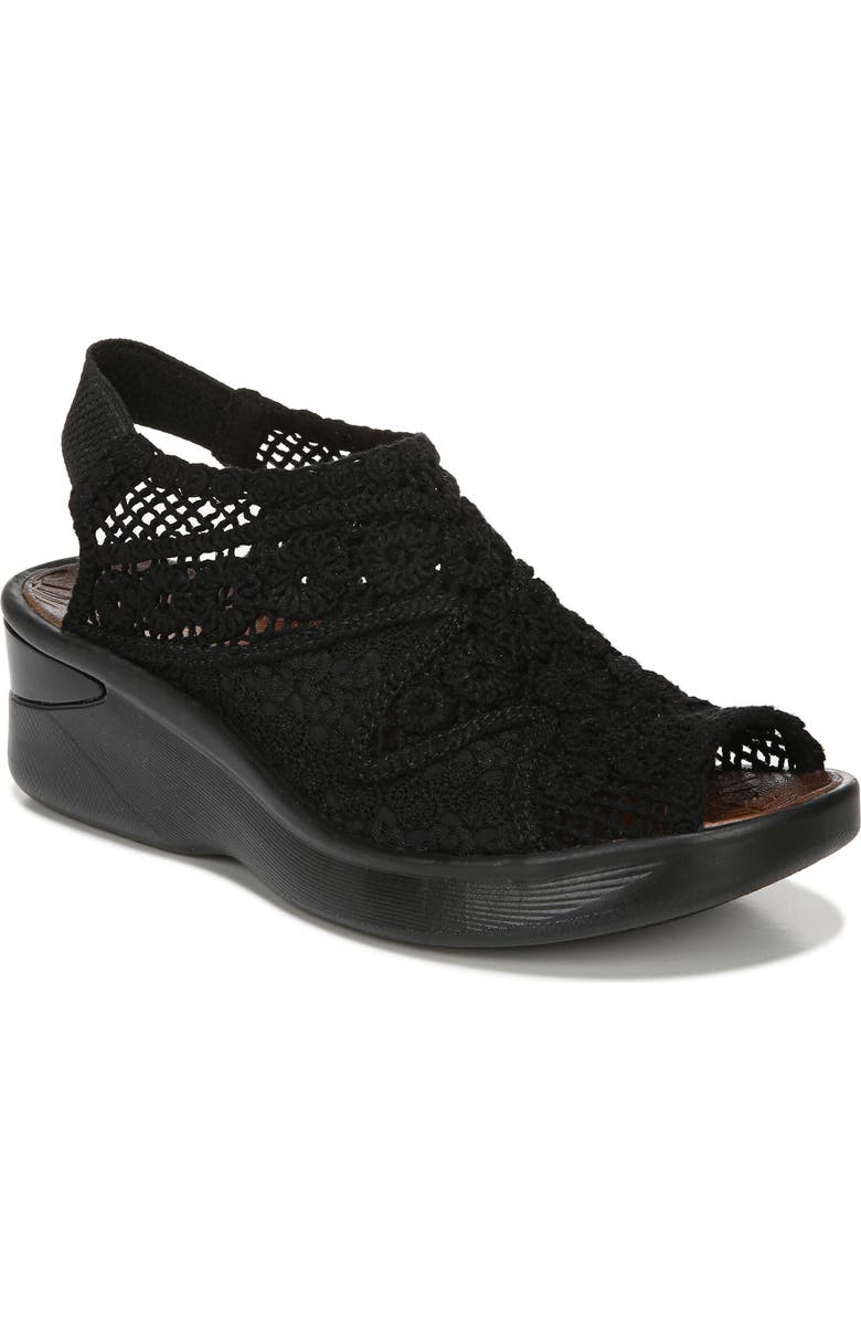 BZees Surprise Crochet Wedge Sandal, Main, color,