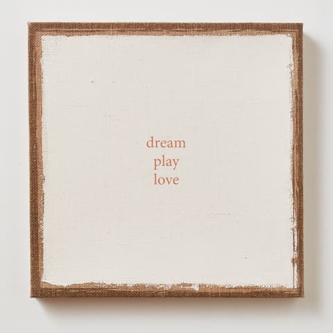 Dream Play Love Wall Art Sign Panels - Brown Wall Decor