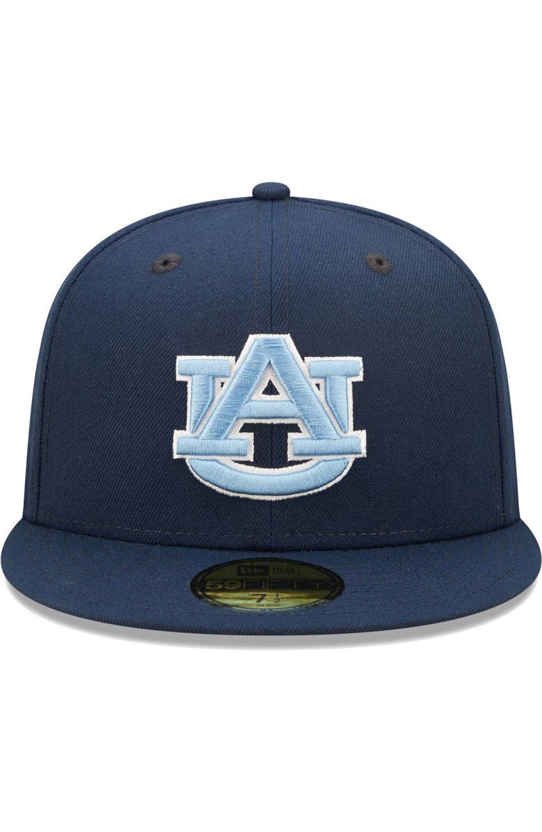 New Era Men's New Era Navy Auburn Tigers Bright Undervisor 59FIFTY Fitted Hat, Alternate, color, 
