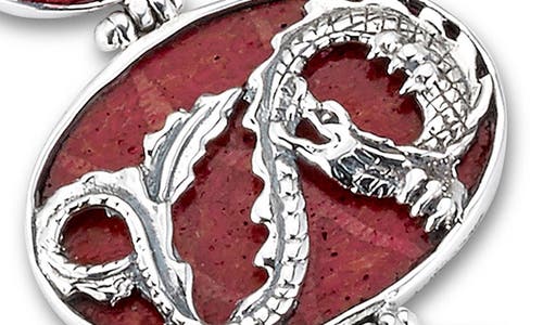 Samuel B. Sterling Silver Oval Abalone Dragon Bracelet In Brown