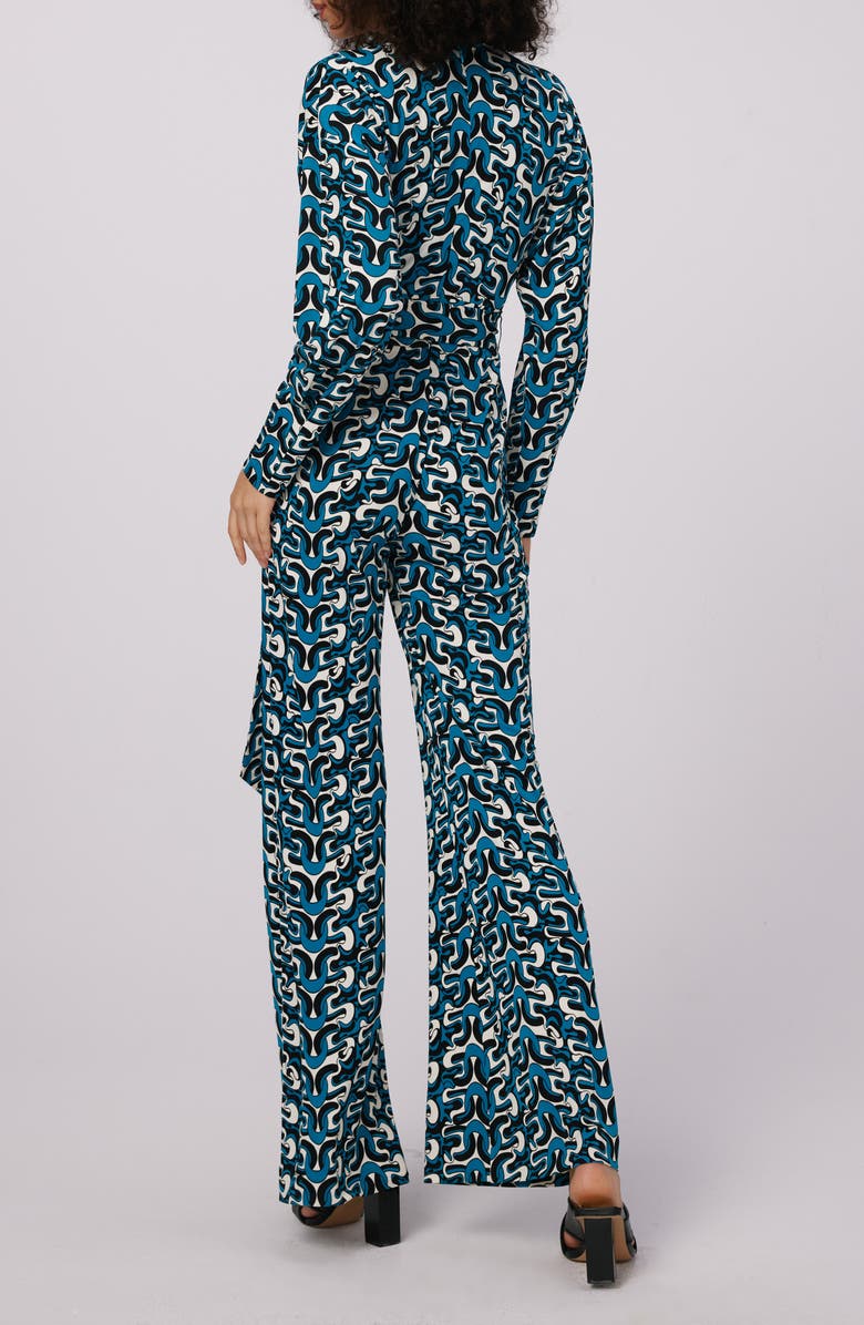DVF Marilou Abstract Print Long Sleeve Jumpsuit, Alternate, color, 