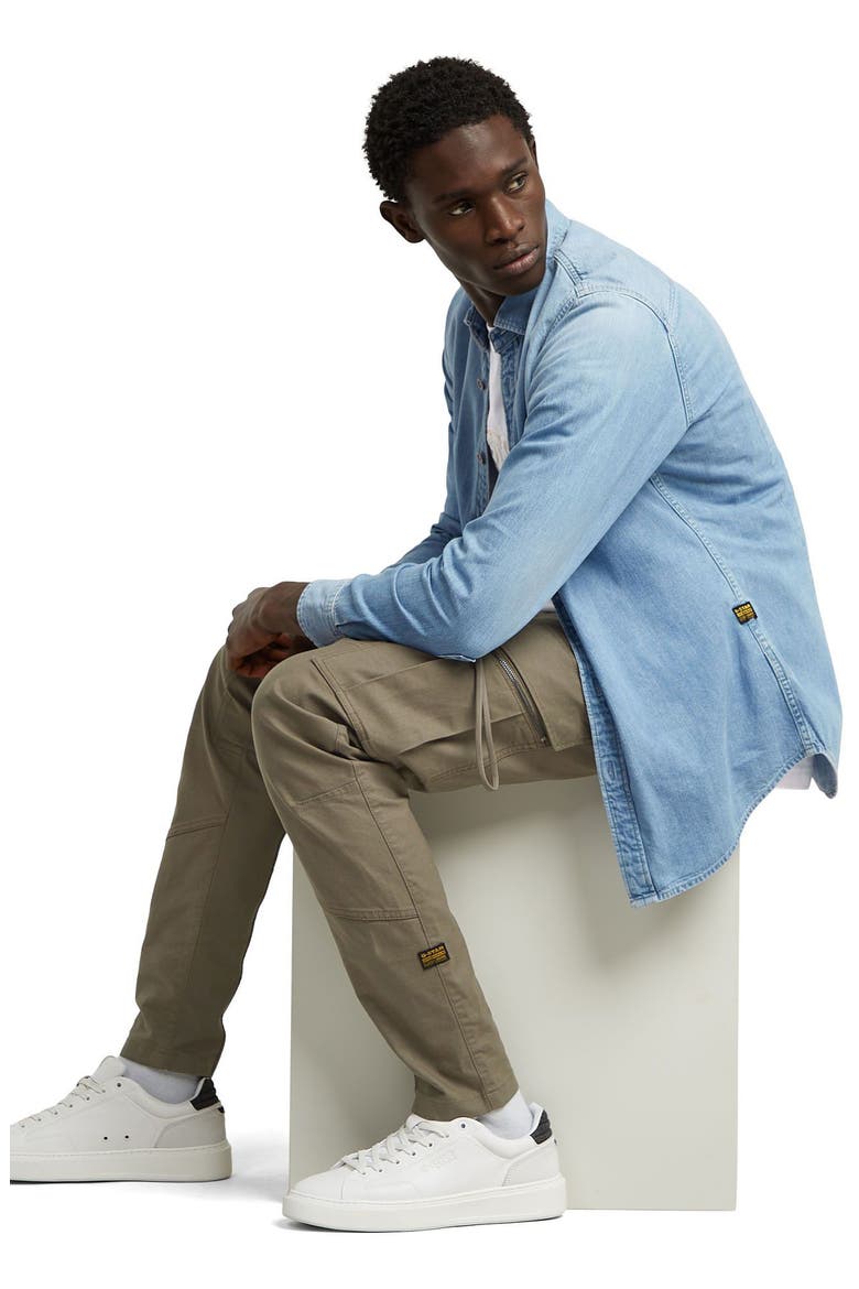 Clean Slim Fit Cotton Chambray Button-Up Shirt, Alternate, color, FADED THAMES