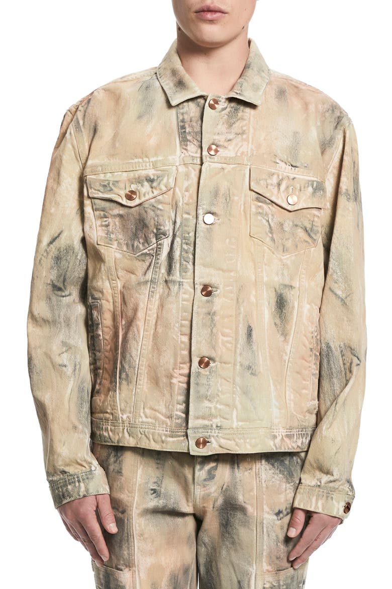 Oversize Stretch Denim Trucker Jacket, Main, color, MUNNY