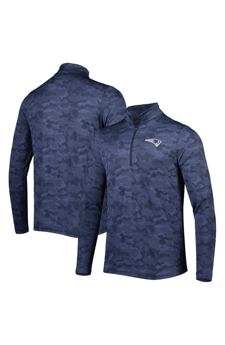 ANTIGUA Men's Antigua Navy New England Patriots Brigade Quarter-Zip Sweatshirt, Main, color, Navy