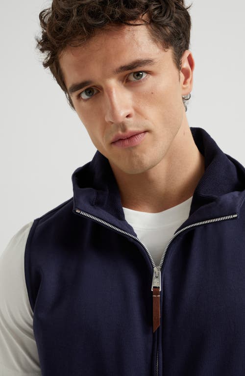 Brunello Cucinelli French Terry Vest In Cobalt