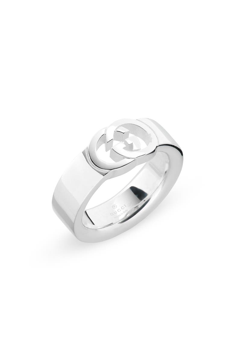 Gucci Interlocking G Sterling Silver Ring, Main, color, Silver