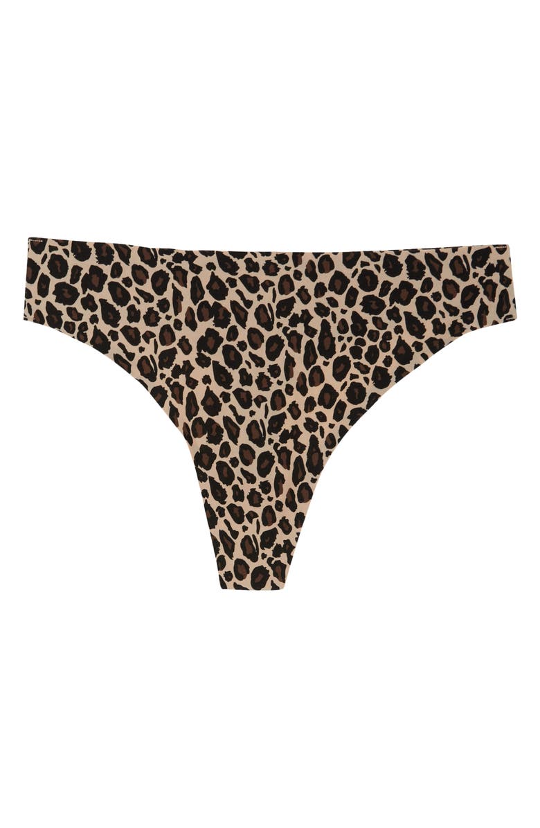 Chantelle Lingerie Soft Stretch Thong, Alternate, color, Leopard Print -Oz