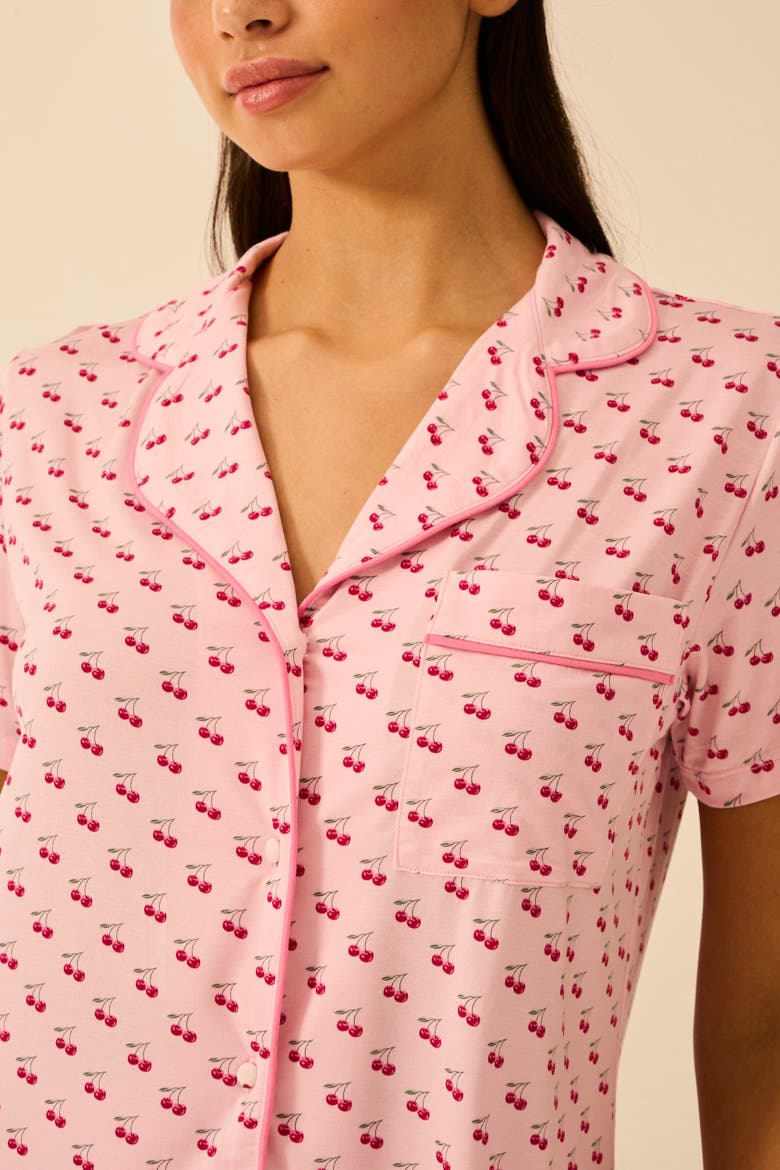 Short Pyjama Set, Alternate, color, Cherry  Baby