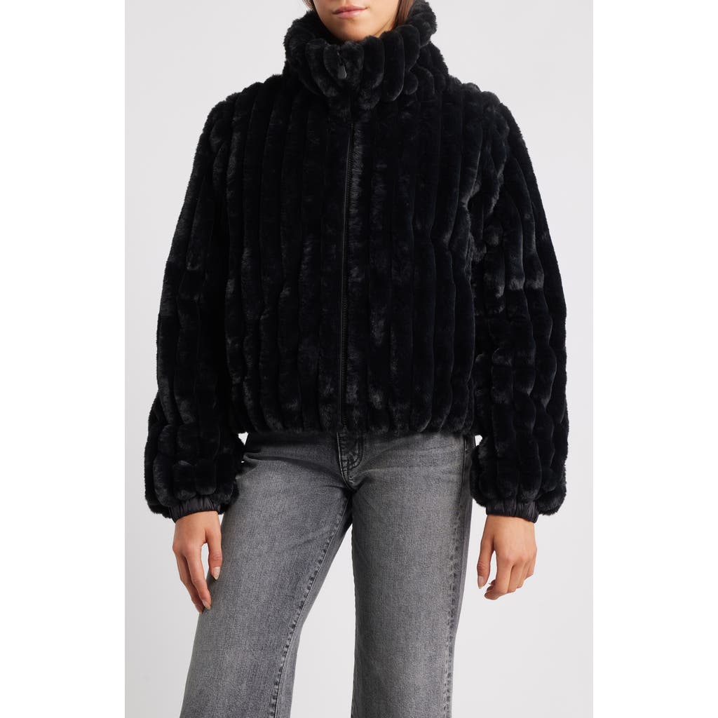 Save The Duck Elina Water Repellent Faux Fur Jacket In Black