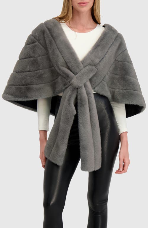 Lyla Grant Fur-free Mink (faux Fur) Stole In Gray