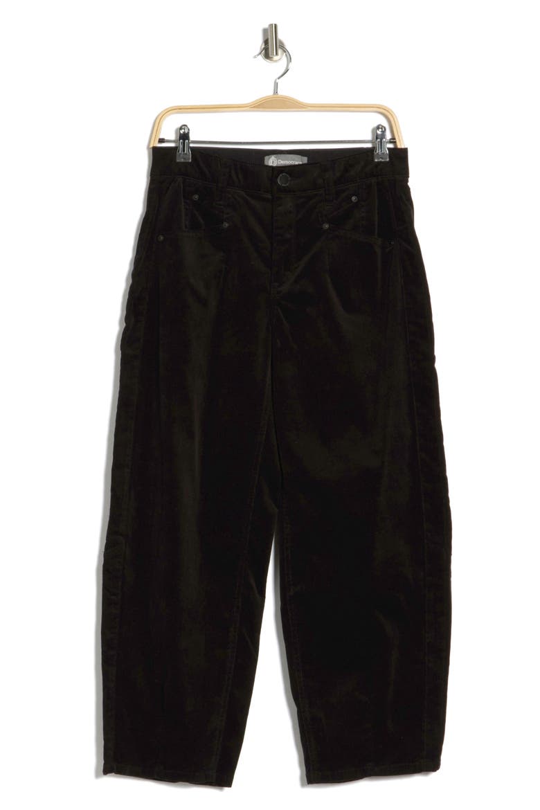 High Waist Barrel Corduroy Pants, Main, color, BLACK