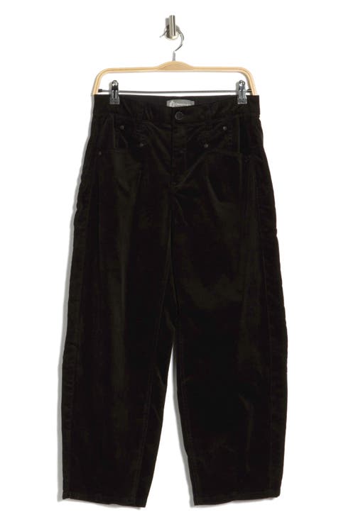 High Waist Barrel Corduroy Pants (Petite)
