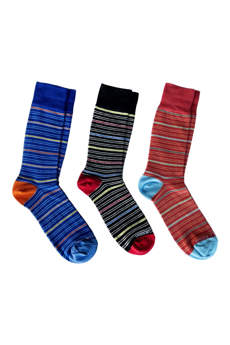 Assorted 3-Pack Crew Socks, Main, color, MULT COLOR RED