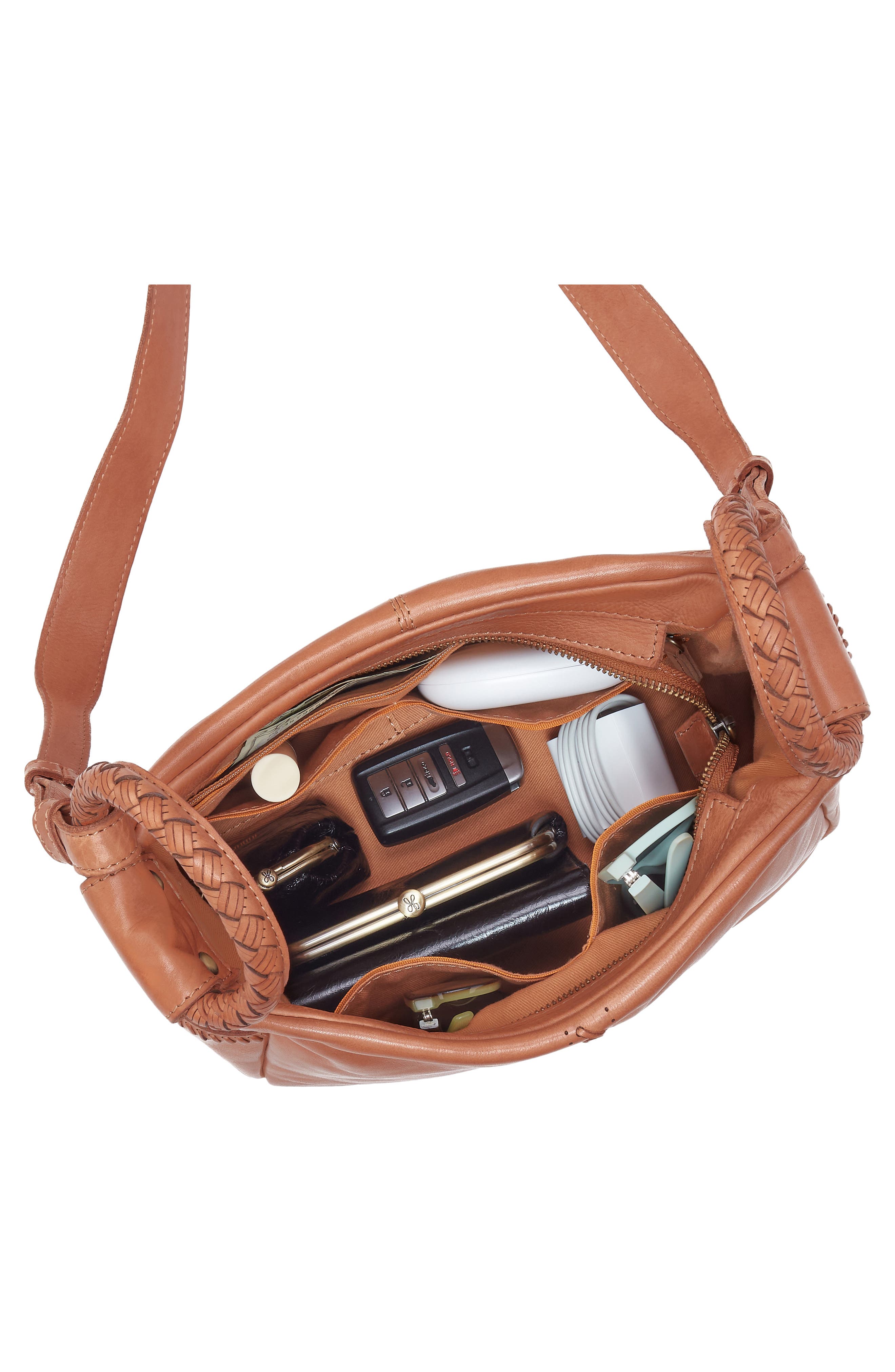 HOBO Sheila Leather Crossbody Bag, Alternate, color, Harvest Wheat