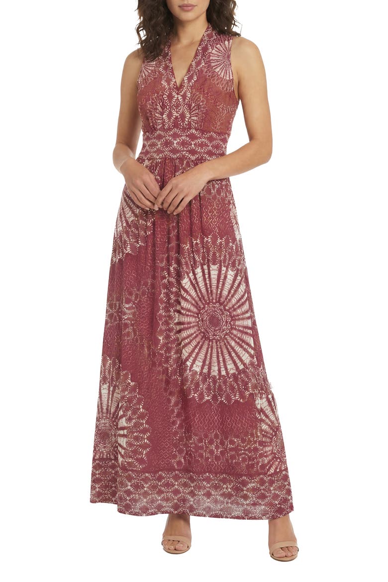 Sleeveless Stretch Jersey Maxi Dress, Main, color, BRICK RED
