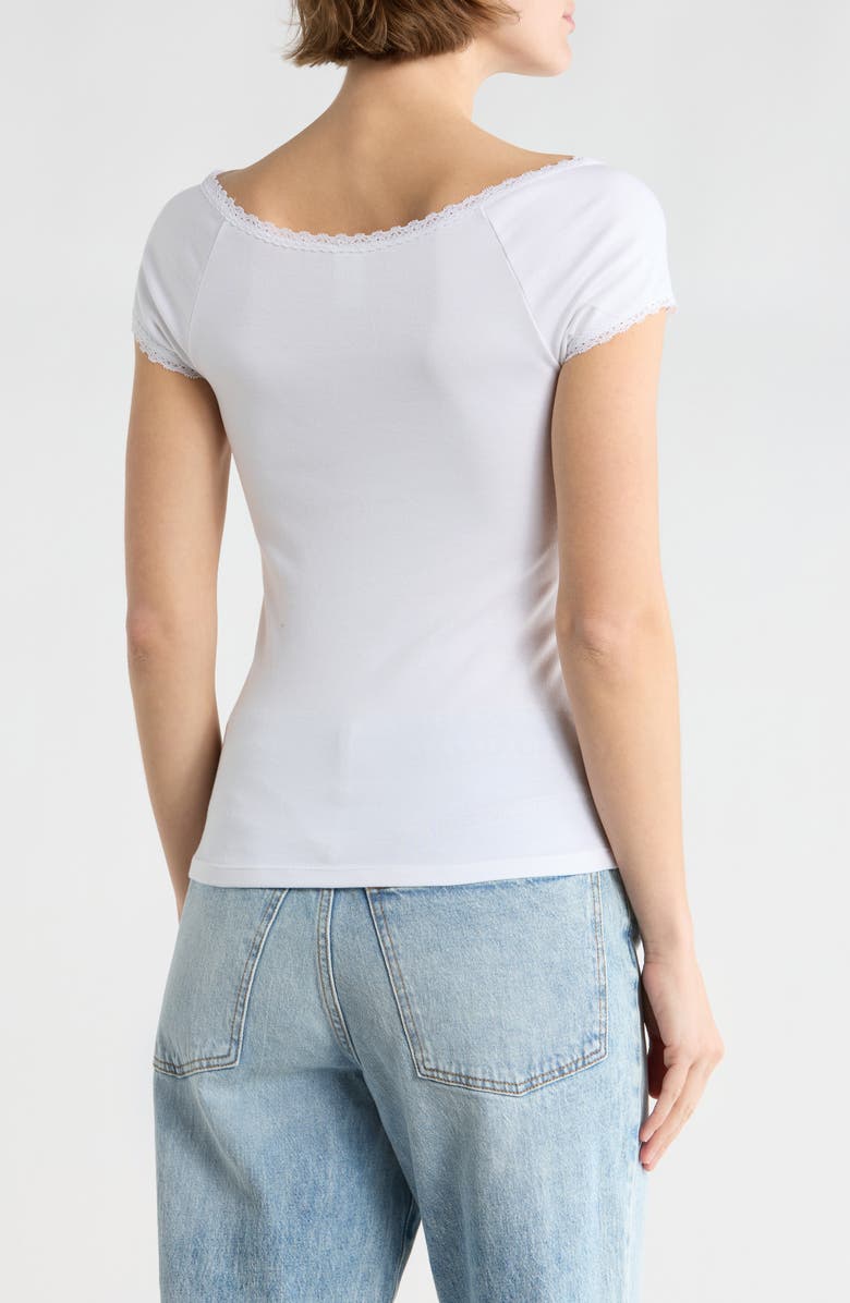 Abound Lace Trim T-Shirt, Alternate, color, White