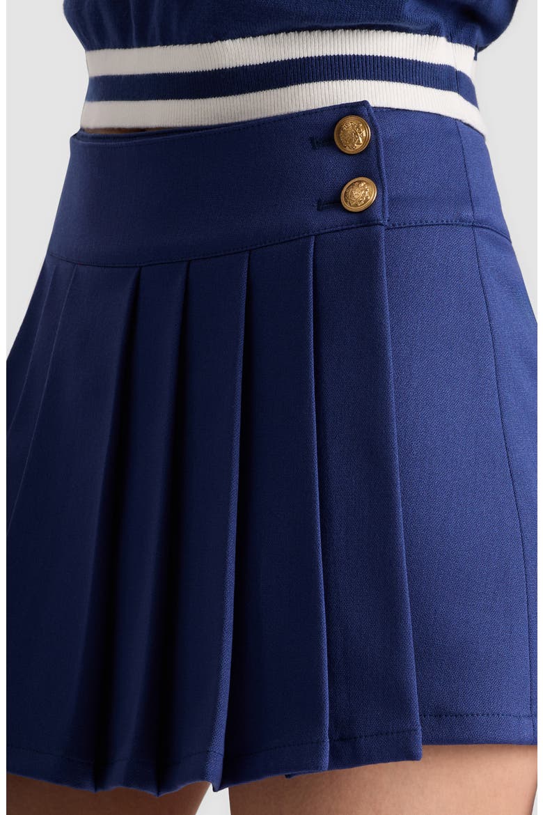 Noah Pleated Miniskirt, Alternate, color, INDIGO