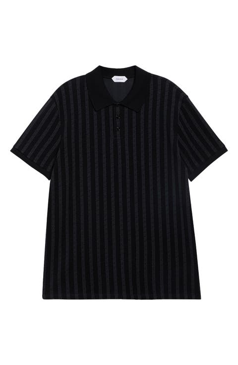 Greca Stripe Jacquard Polo