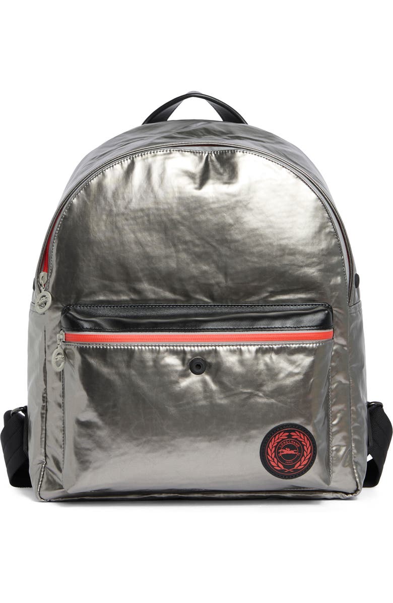 Longchamp Astro Backpack, Main, color, Silver