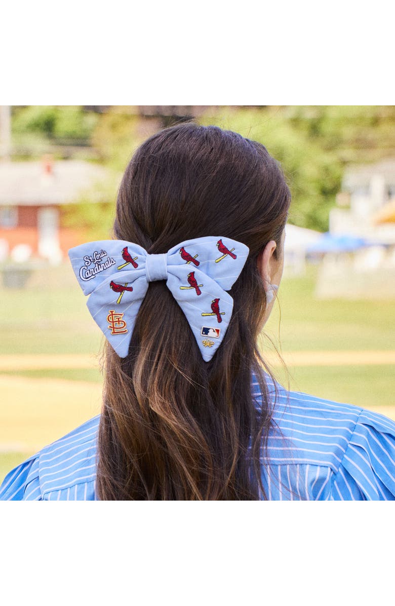 Lele Sadoughi MLB St Louis Cardinals Bow Barrette, Alternate, color, Sky 400