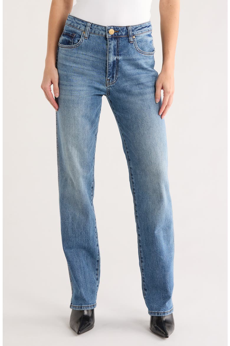 Melissa High Waist Relaxed Straight Leg Jeans, Main, color, DETERMINE