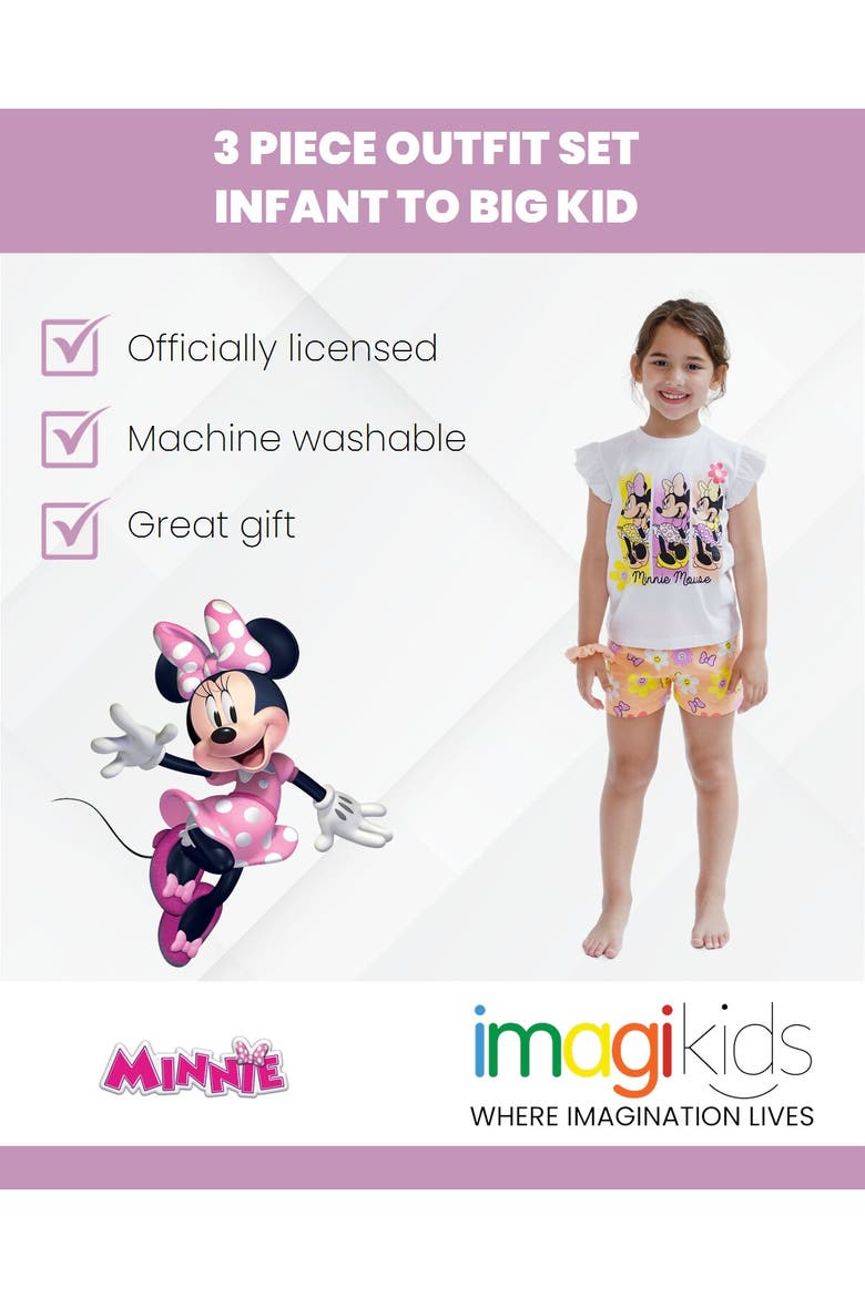 Minnie Mouse Top and Shorts Set, Alternate, color, White Peach Floral