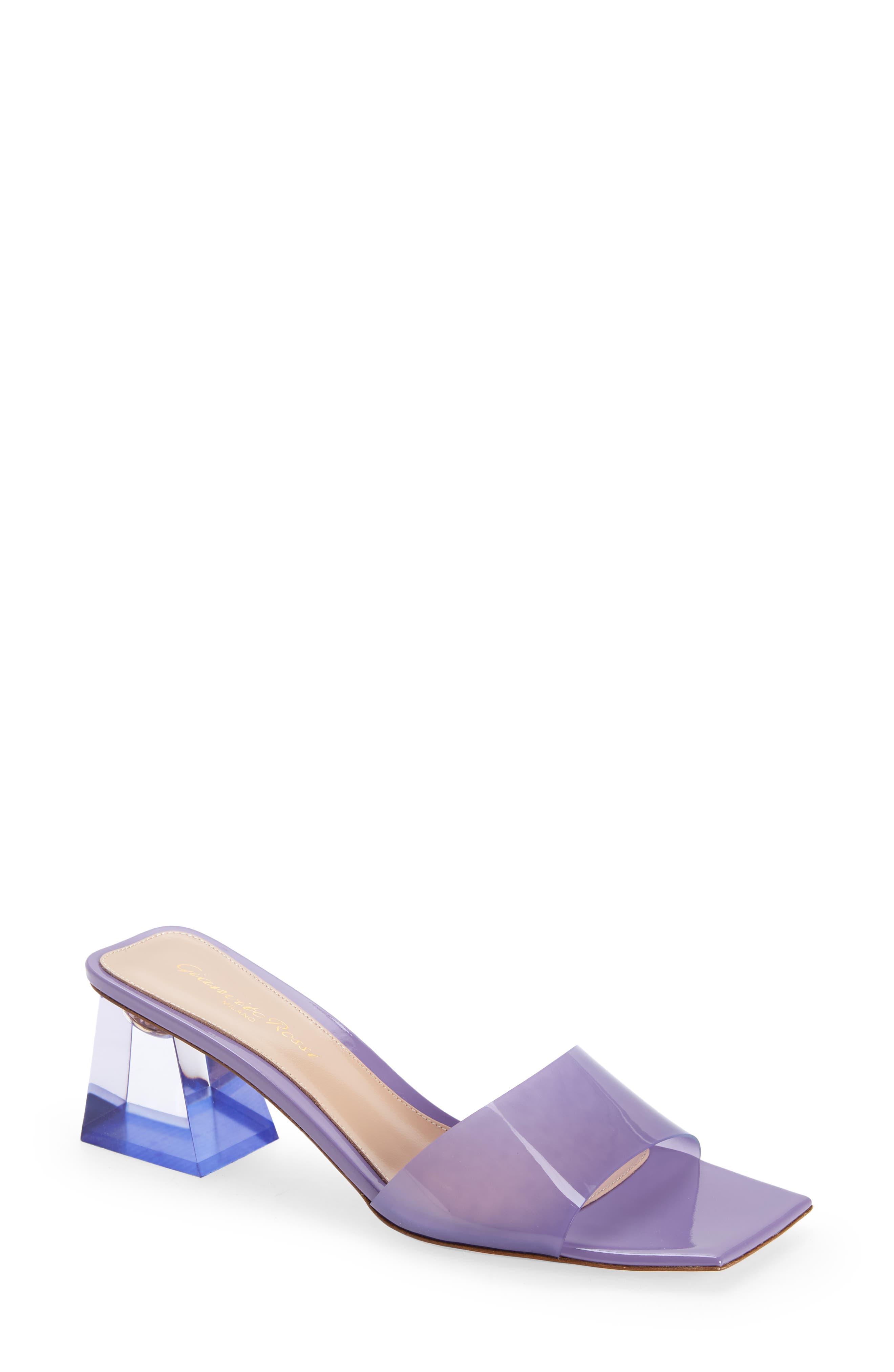 Clear Slide Sandal, Main, color, LAVENDER