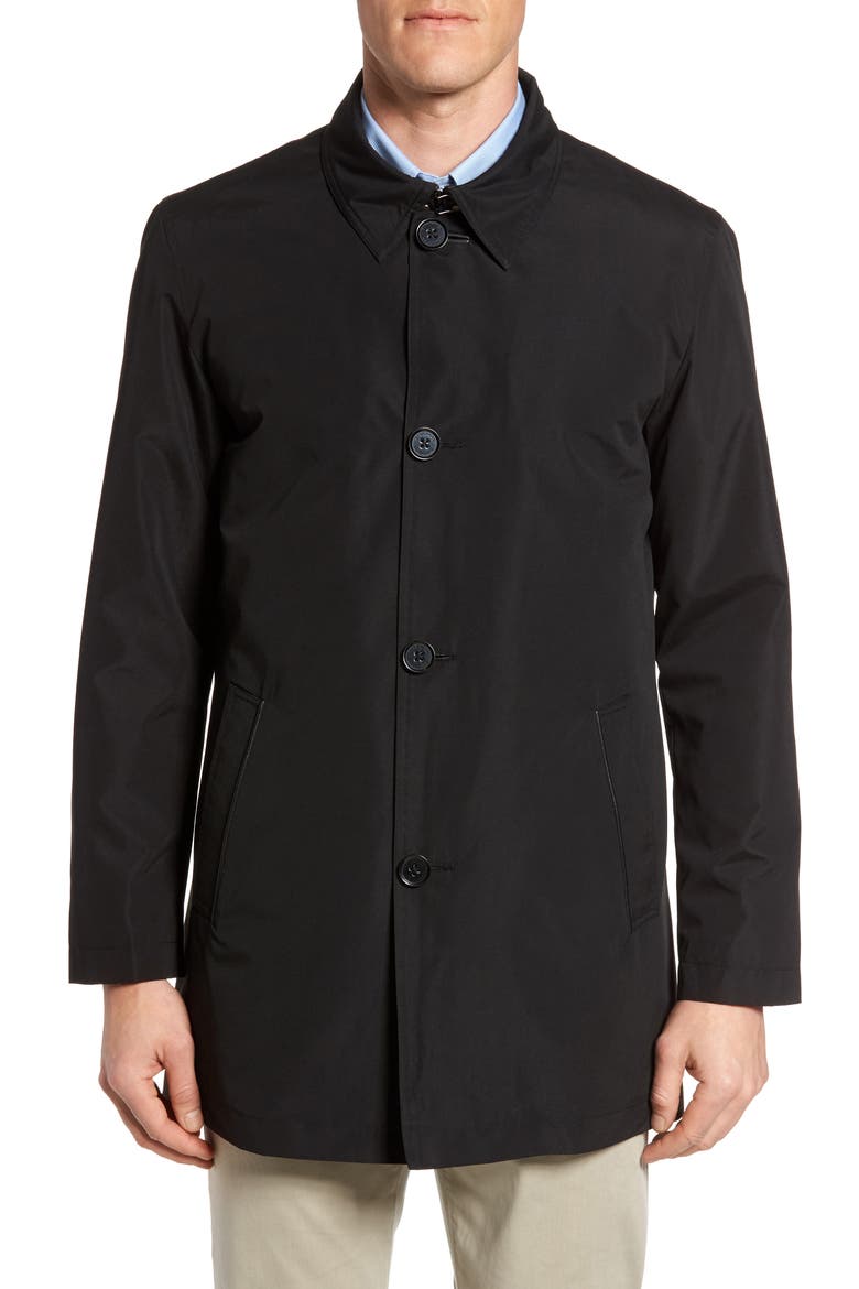 Water Resistant Car Coat, Alternate, color, BLACK