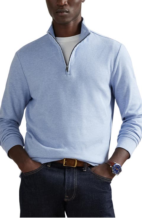 Textured Double Knit Quarter Zip Pullover