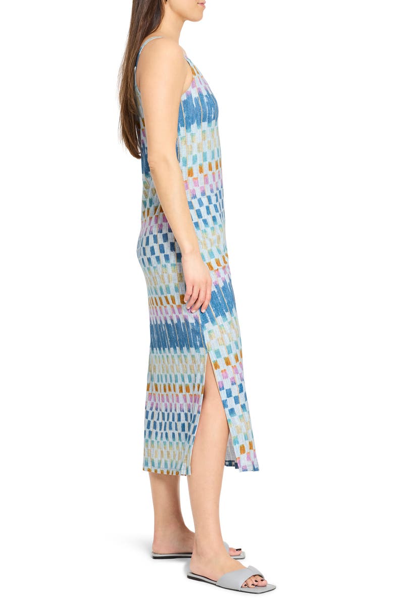 NZT by NIC+ZOE Painted Blocks V-Neck Cotton Blend Dress, Alternate, color, Blue Multi