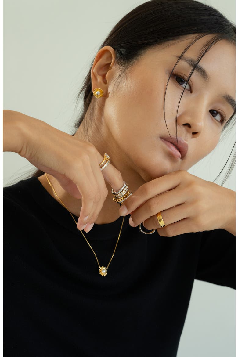 Sterling Silver 18k Gold Plated Ingrid Ring Delicate Modern Dainty, Alternate, color, Silver