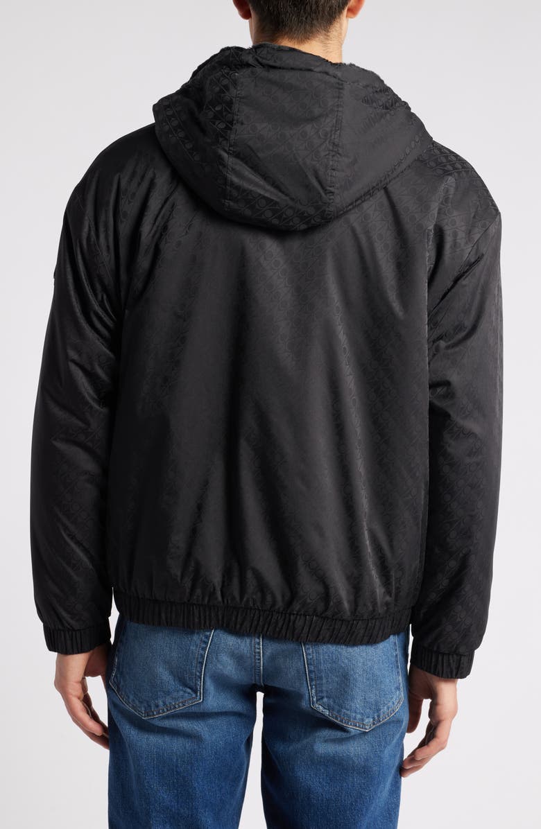 Moose Knuckles Borden Bunny Wind & Water Resistant Faux Fur Reversible Moto Jacket, Alternate, color,